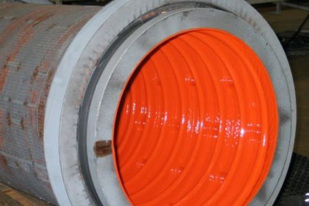 Sandstrahlschnecke mit PU- Sprühbeschichtung